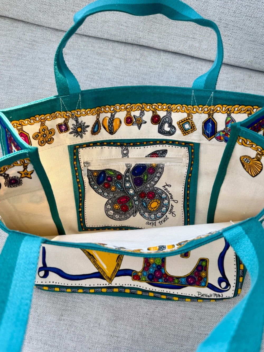 Brighton Charmed Love Canvas Tote Bag NWT! - Picture 4 of 5